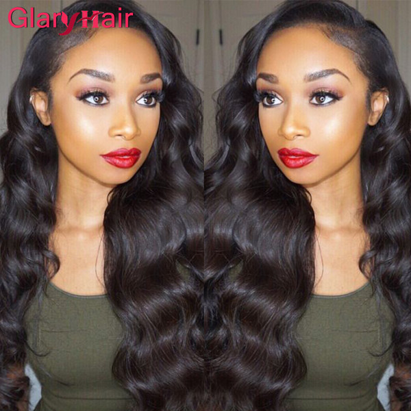 Super Nice Glary Body Wave Hair Weaves Virgin Brazilian Human Hair Extensions Mix Order Real Cheap Remy Human Hair Bundles 1B Natural Color