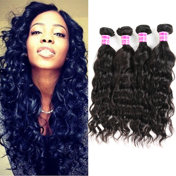 Water Wave Hair Extensions Virgin Brazilian Hair Weave Weft Big Curly Unprocessed Remy Human Hair Bundles 4pcs lot Natural Color Dyeable