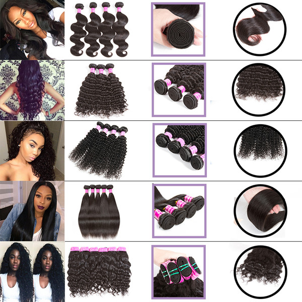 Peruvian Straight And Curly Human Hair Bundles Water Wave Body Wave Weaves Grade 8a Virgin Hair Deep Wave Kinky Curly Human Hair Extensions