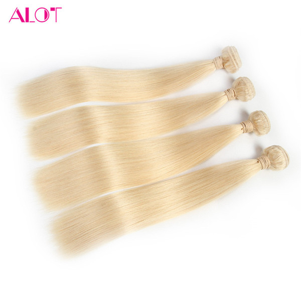 Blonde Bundles Brazilian Straight Huma Hair 613 Colored Hair Weaving 4 Bundles Deal Hot Selling Blonde Hair Extensions 100Grams High Quality