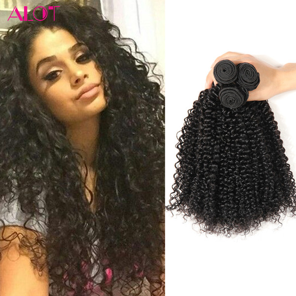 ALOT Grade 8A Brazilian Virgin Curly Hair Bulk 3 Bundles 100% Human Hair Bundles Weave 100% Unprocessed Natural Color Extensions 8-28inch