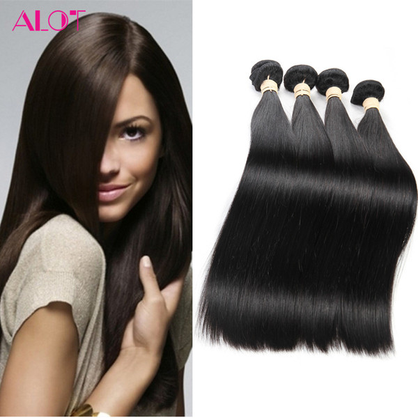 Grade 8A Brazilian Straight Hair Weave Bundles 100% Unprocessed Brazilian Indian Peruvian Malaysian Human Hair 4 Bundles Extensions 8-28inch