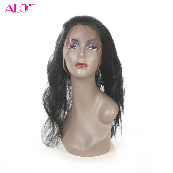 ALOT Hair 360 Lace Frontal Body Wave Brazilian Indian Peruvian Malaysian Virgin Human Hair Natural Color 360 Lace Frontal