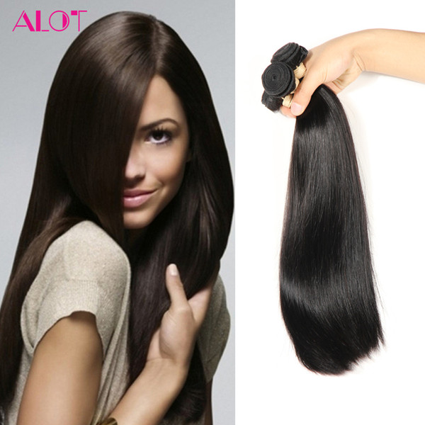 8A Grade Straight Hair Weaves Brazilian Indian Peruvian Malaysian Human Hair 3/4 Bundles Weave 100% Unprocessed Human Hair Extensioans
