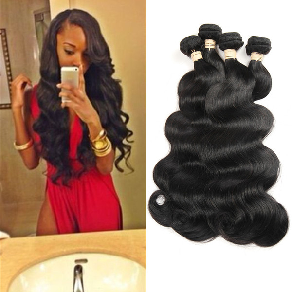 Brazilian virgin hair extensions 3/4 Bundles Body Wave Hair Weaves Pieces 100g/Bundles Human Hair Bundles Mink Brazilian Body Wave ALOT