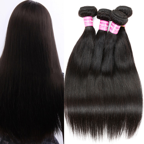 New Bemiss Peruvian Straight Extensions 4/5 Bundles 100% Unprocessed Brazilian Malaysian Indian Virgin Human Hair Wefts Natural Black