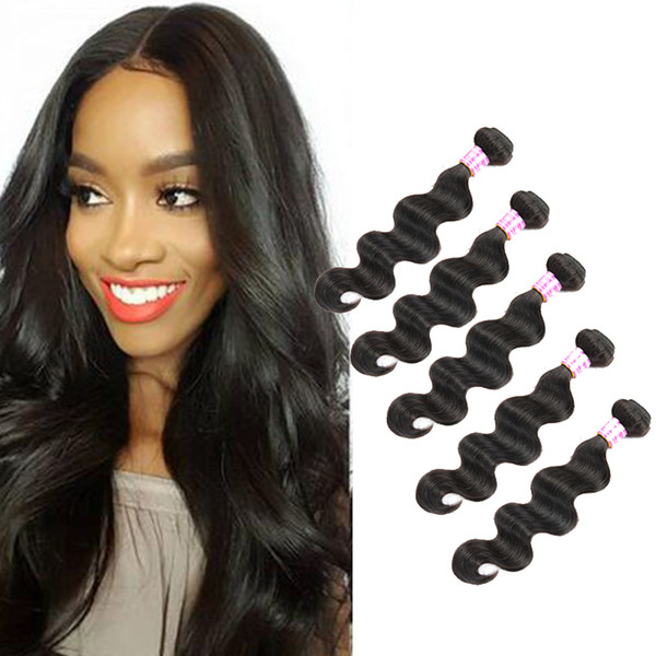 Brazilian Virgin Hair Bundles Malaysian Wet And Wavy Human Hair Weaves Natural Black Body Wave Virgin Human Hair Extension Health And Beauty