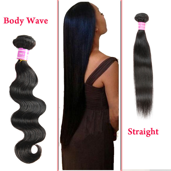 Straight 8A Virgin Hair 100% Unprocessed Brazilian Remy Hair Body Wave Bundles Mongolian Indian Peruvian Malaysian Camboidan Hair Extensions