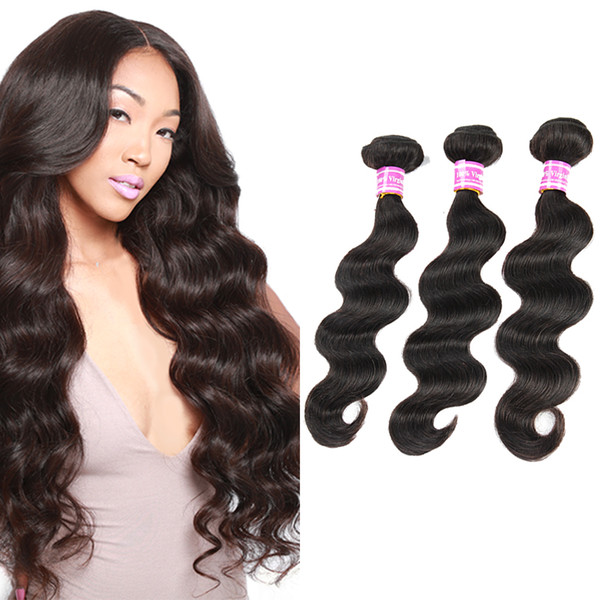 Brazilian Virgin Human Hair Weaves Natural Black Body Wave Hair Bundles Cambodian Mongolian Indian Malaysian Wet And Beauty Hair Bundles