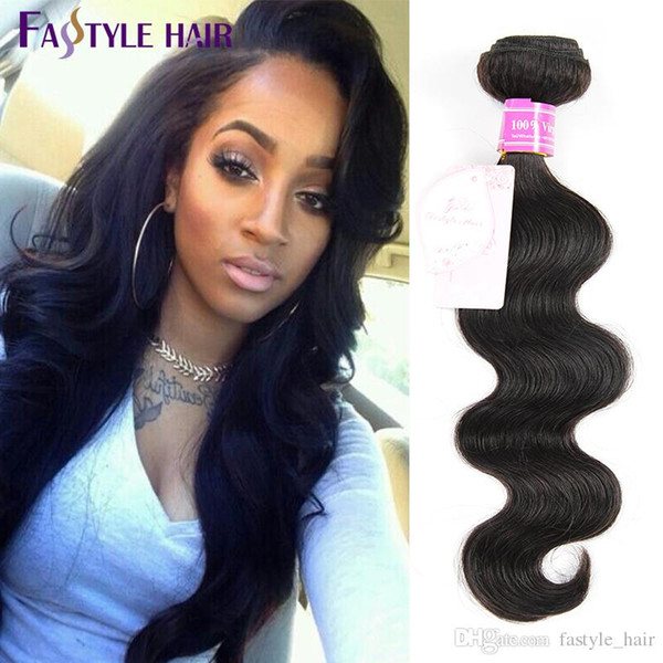 Hot Selling!Wholesale Fastyle Malaysian Body Wave Unprocessed Brazilian Peruvian Indian Human Hair Extensions Bundles Natural Black Dyeable