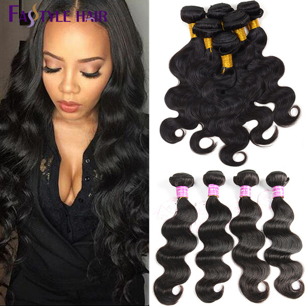 Fastyle Brazilian Virgin Hair Weave Body Wave Human Hair 4 Bundles Raw Indian Peruvian Malaysian Body Wave Hair Wefts Extensions Wholesale