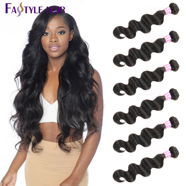 Bestseller!Fastyle Brazilian Body Wave Hair Extensions 6pc/lot UNPROCESSED Peruvian Malaysian Indian Virgin Human Hair Bundles Dyeable Cheap