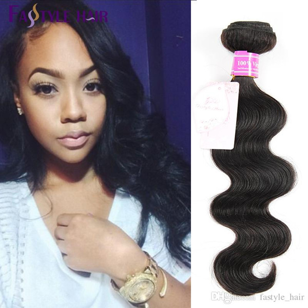 Wholesale!Fastyle Malaysian Body Wave Extensions Natural Black UNPROCESSED Brazilian Peruvian Indian Virgin Human Hair Bundles 