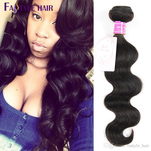 Wholesale!Fastyle Malaysian Body Wave Extensions 5pc/lot Natural Black UNPROCESSED Brazilian Peruvian Indian Virgin Human Hair Bundles