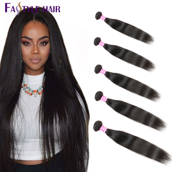 Indian Straight Weave 5pc/lot Brazilian Peruvian Malaysian Unprocessed Virgin Hair Bundles Dyeable High Quality Low Price