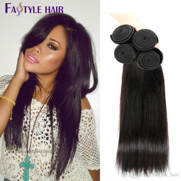 Fastyle Malaysian Straight Hair Extensions Natural Black Unprocessed Brazilian Peruvian Indian Mink Virgin Human Hair Bundles Dyeable Cheap