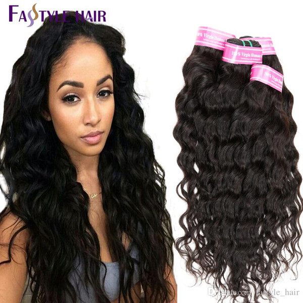 Fastyle Brazilian Water Wave Hair Extensions 5pc/lot UNPROCESSED Peruvian Malaysian Indian Virgin Human Hair Bundles Top Quality LOW Price