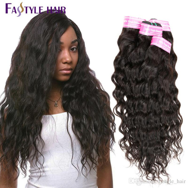 Fastyle Brazilian Natural Water Wave Hair Extensions 5pc/lot UNPROCESSED Peruvian Malaysian Indian Virgin Human Hair Bundles Dyeable