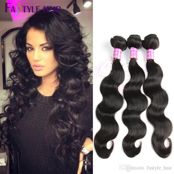 Fastyle Wholesale Indian Body Wave Brazilian Peruvian Malaysian Mink Virgin Human Hair Bundles 4pc/lot Double Machine Weft High Quality