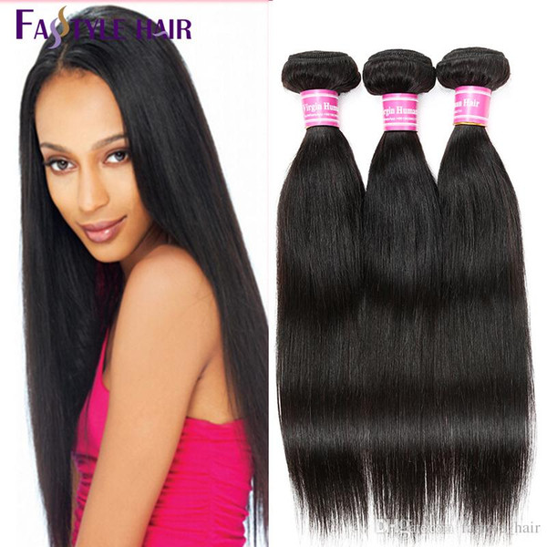 Fastyle Peruvian Straight Hair Extensions 5pcs/lot Double Weft Brazilian Malaysian Indian Unprocessed Virgin Hair Bundles 
