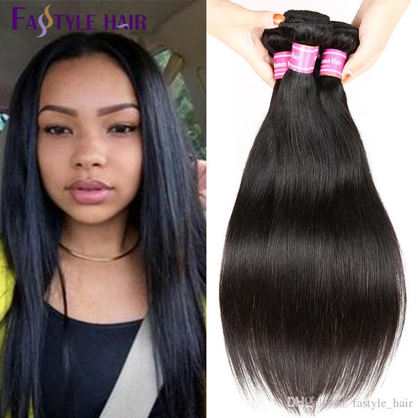 Brazilian Straight Hair Extensions TOP Quality Hair Weave Peruvian Malaysian Indian Unprocessed Virgin Hair Bundles Dyeable Natural Black