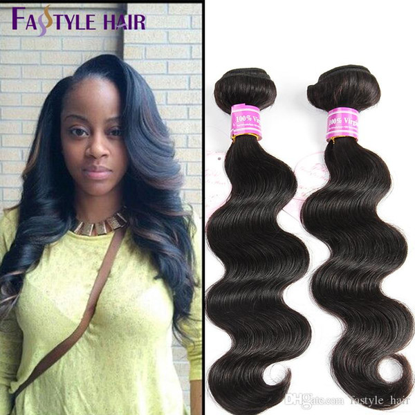 Fastyle Top Quality Malaysian Body Wave Hair Extensions Unprocessed Brazilian Peruvian Indian Virgin HumanHair Bundles Natural Black Dyeable