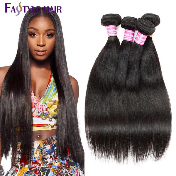 HOT SELLING!! Fastyle Brazilian Straight Hair Extensions TOP Quality Hair Weave Peruvian Malaysian Indian Unprocessed Virgin Hair Bundles