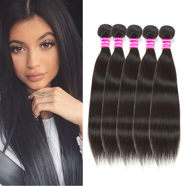 Fastyle Peruvian Straight Human Virgin Hair 5 Bundles Brazilian Wet and Wavy Human Hair Weaves Indian Malaysian Peruvian Hair Extensions