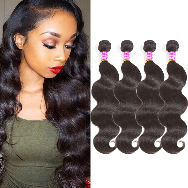 Virgin Human Hair Brazilian Body Wave Human Hair 4 Bundles Unprocessed Peruvian Malaysian Indan Human Extensions Soft Hair Weaves Wholesale