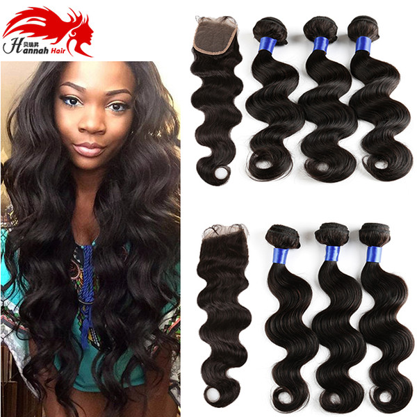 Brazilian Hair Weave Body Wave With Closure Human Hair With Lace Closure Brazilian Virgin Hair Body Wave With Closure