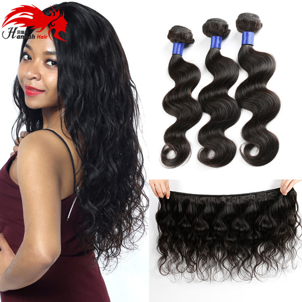 100% Unprocessed Brazilian Virgin Hair Weave Human Hair Bundles Natural Black Body Weft Brazilian Hair Body Wave 3 bundles