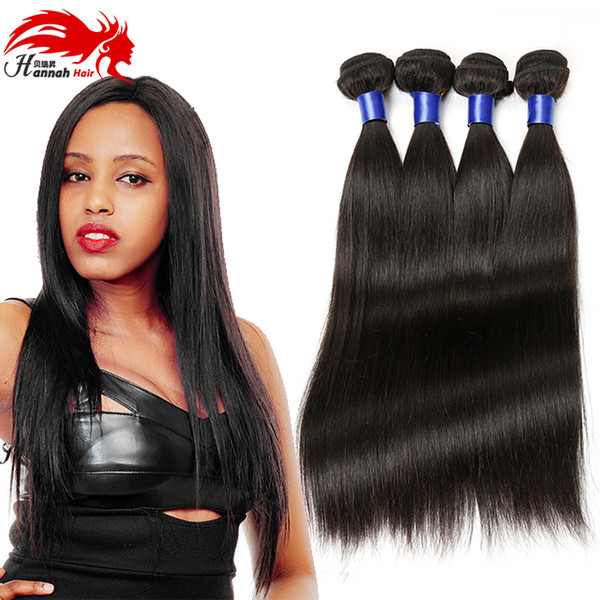 Hannah Straight Brazilian Remy Hair Natural Color Machine Double Weft 100% Human Hair Weaving