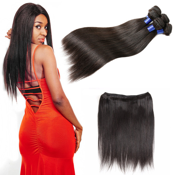 Malaysian Remy Hair Straight Hair Extensions Human Remy Hair Weave Bundles Hannah Products Natural Black 1b
