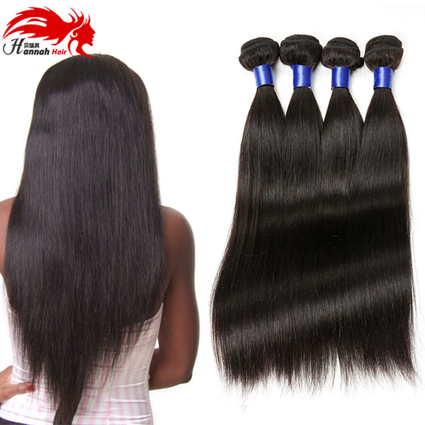 Hannah Remy Hair Malaysian Straight 3 Bundle 300g Straight Human Hair Extension Natural Black 1b Can Be Dyed and Bleached 10-28inch