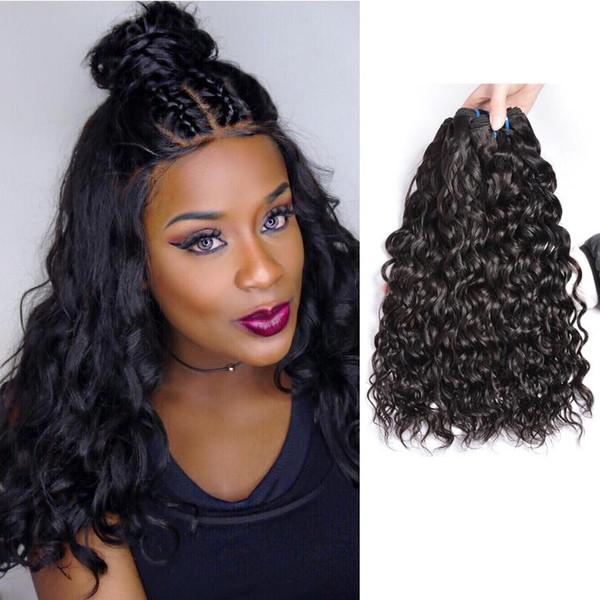 Brazilian Cambodian Virgin Water Wave Human Hair Bundles Wet and Wavy Water Wave Malaysian Human Hair Extension 