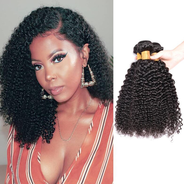 Factory Supply Cambodian Virgin Kinky Curly Human Hair Extensions 3 Bundles Peruvian Kinky Curly Human Hair Weaves Lace Closure