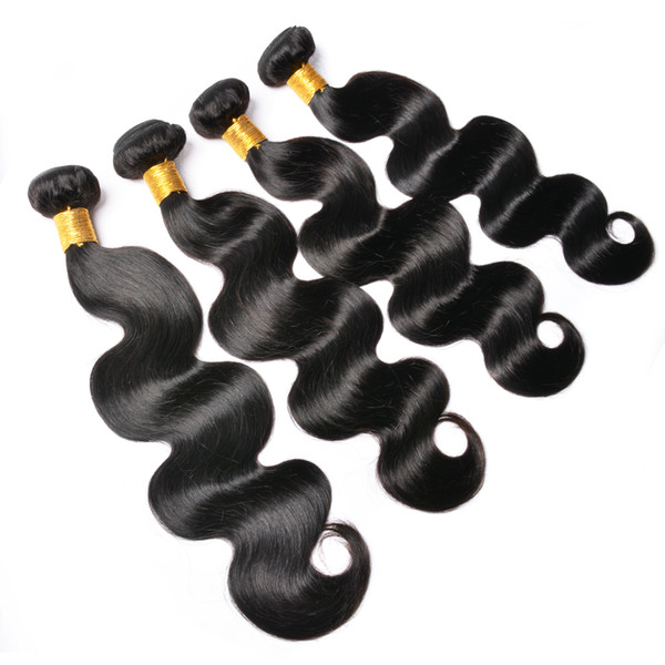 8a Grade Malaysian Virgin Body Wave Human Hair Weaves Bundles Lace Closure 10-30inch Malaysian Body Wave Human Hair Extension