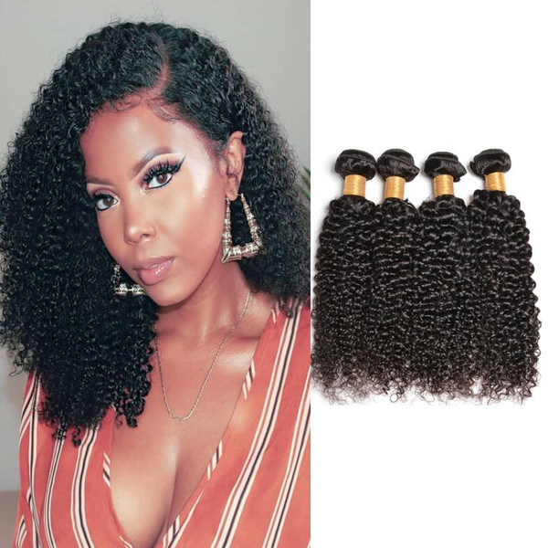 Modern Show Mongolian Kinky Curly Wave Human Hair Bundles Curly Wave Brazilian Human Hair Weaves with Lace Closure 