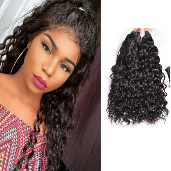 Brazilian Cambodian Virgin Water Wave Human Hair 3 4 Bundles Wet and Wavy Water Wave Human Hair Extension