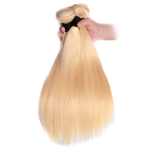 Modernshow 3 Pieces 613 Blonde Soft Straight Hair Bundles Brazilian Virgin Hair Weave 613 Color Silk Straight Remy Human Hair Wefts