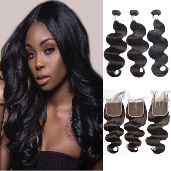 10A Better Margin Virgin Human Hair Body Wave Weaves With Closure Brazilian Peruvian Body Wave Remy Hair Bundles With Closure