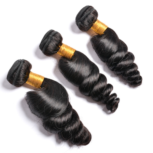 Modern Show 8A Mink 3 Pieces Loose Wave Human Hair Wefts Unprocessed Brazilian Peruvian Mongolian Human Hair Weave Bundles