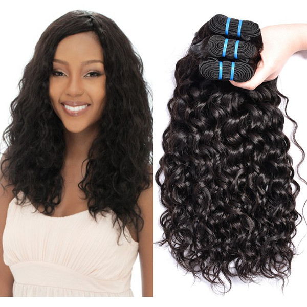 8A Wholesale 100 Unprocessed Water Wave Weaves Human Hair Weft Brazilian Peruvian For Women 3 Pieces Remy Hair Bundles