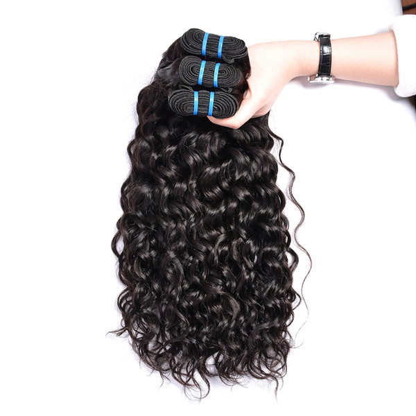 Unprocessed Remy Human Hair Weave Vendor Peruvian Water Wave Wavy and Wet Human Hair Bundles 3 Pieces Remy Water Hair Weft