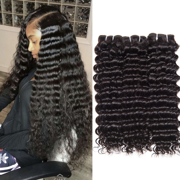 peruvian hair bundles deep wave 100% human hair extensions 10-26 inch deep curly human hair weft 3 bundles no tangle