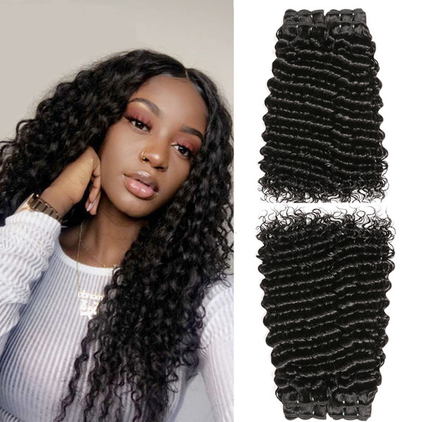 malaysicn curly human hair bundles deep wave malaysian hair weft 3 pcs deep curly human hair extensions no tangle