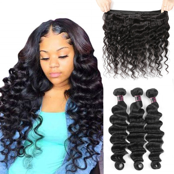 8-28inch Body Loose Deep Human Hair Bundles 3/4/5pcs Peruvian Yaki Straight Virgin Human Hair Extensions Water Wave Virgin Hair Bundles Weft