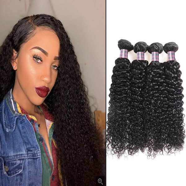 Indian Kinky Curly Human Hair Bundles 3/4/5pcs Peruvian Straight Human Hair Extensions Water Wave Loose Deep Wave Virgin Hair Weave Bundles