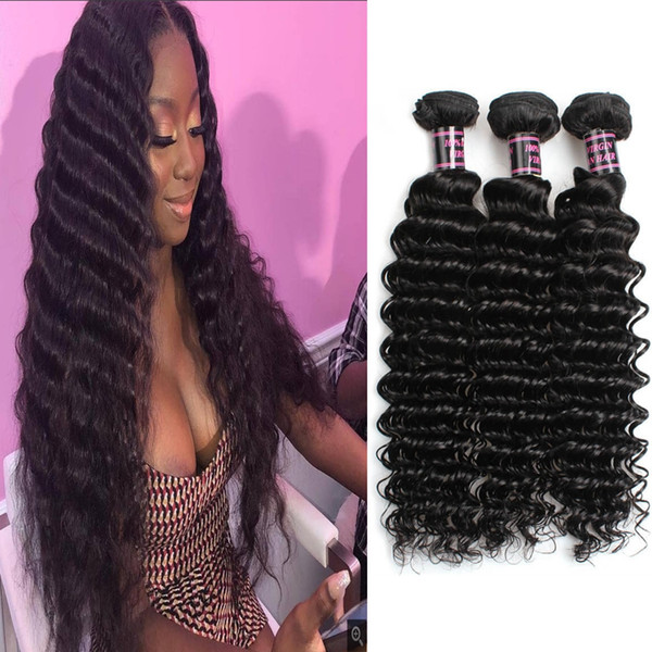 Indian Deep Wave Human Hair Bundles 3/4/5pcs Peruvian Straight Human Hair Extensions Water Wave Loose Deep Wave Virgin Hair Weave Bundles