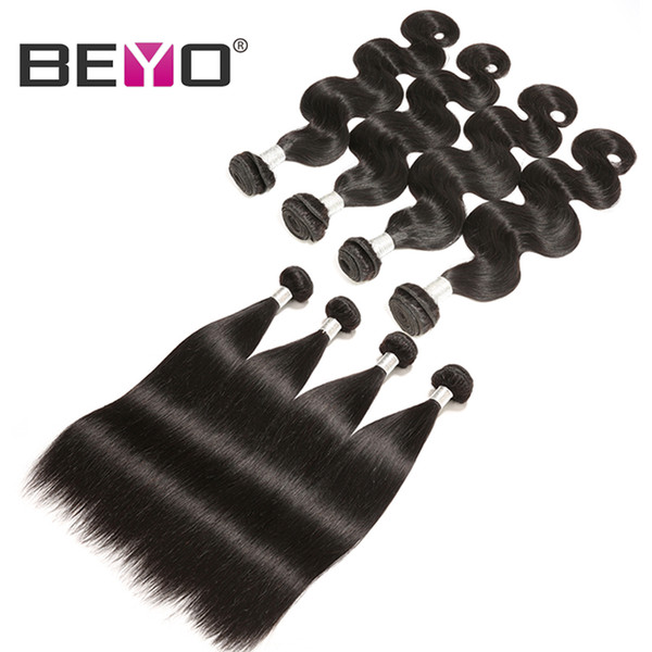 9A Wholesale Peruvian Unprocessed Virgin Brazilian Hair Weave Bundles Body Wave Straight Hair Bundles Human Hair Bundles Remy 3/4 Pcs Beyo